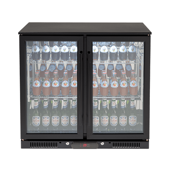 Euro Appliances 208lt Two Door Beverage Cooler - Black