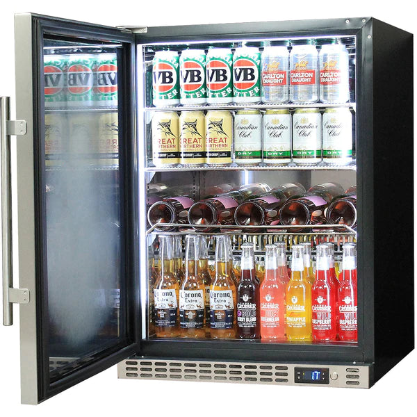 Schmick Stainless Steel Under Bench Heated Glass Door Bar Fridge