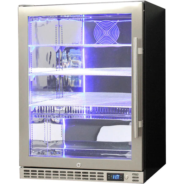 Schmick Stainless Steel Under Bench Heated Glass Door Bar Fridge