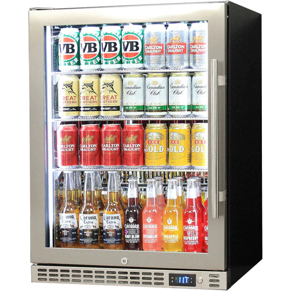 Schmick Stainless Steel Under Bench Heated Glass Door Bar Fridge