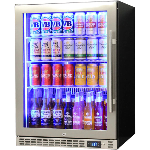 Schmick Stainless Steel Under Bench Heated Glass Door Bar Fridge