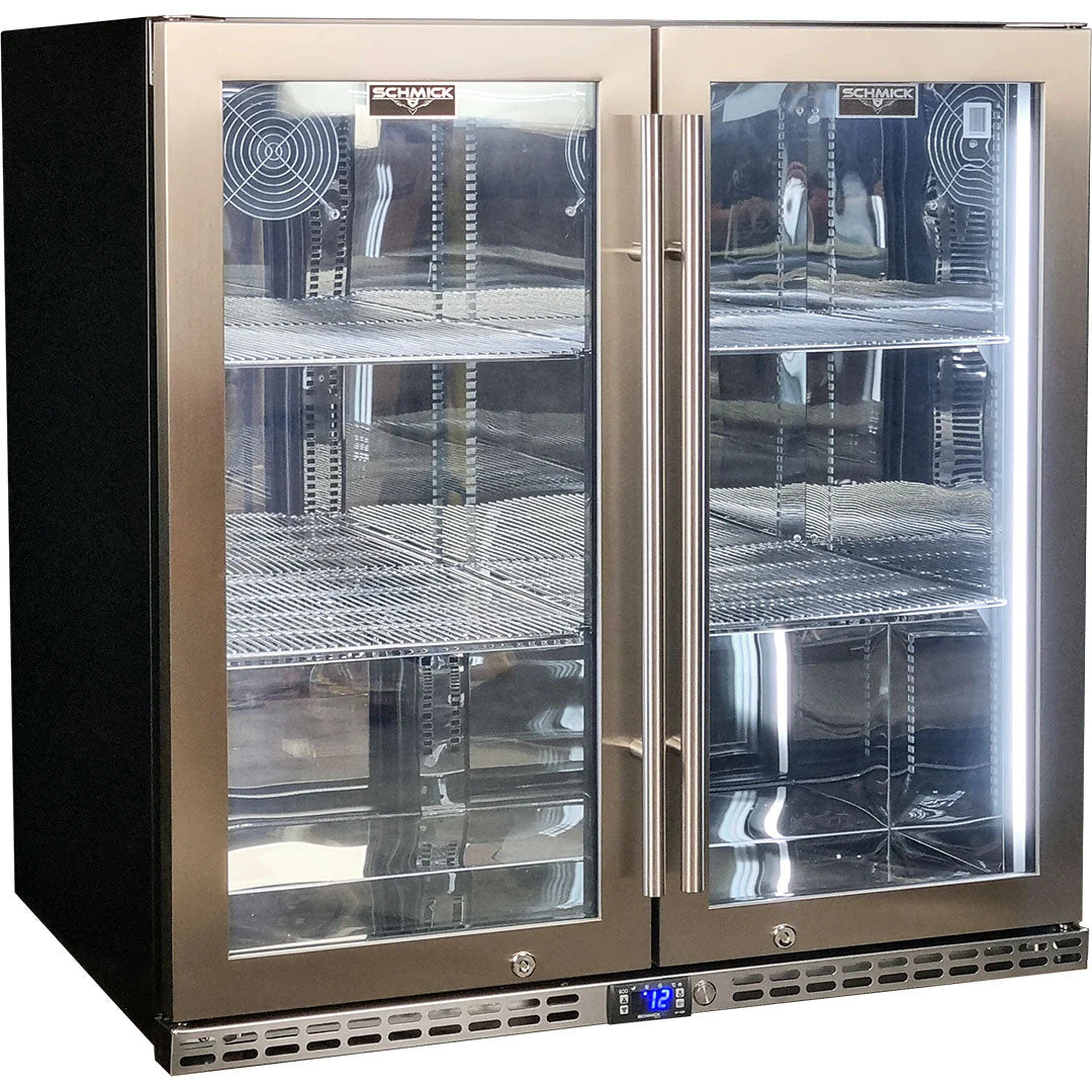 Schmick Quiet Running Front Venting Under Bench 2 Door 274L Bar Fridge
