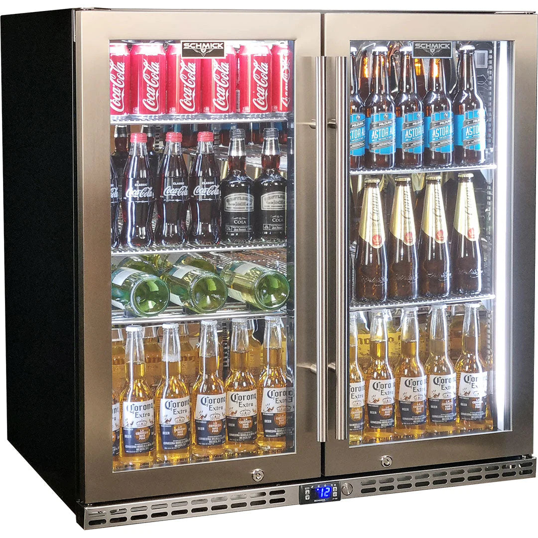 Schmick Quiet Running Front Venting Under Bench 2 Door 274L Bar Fridge