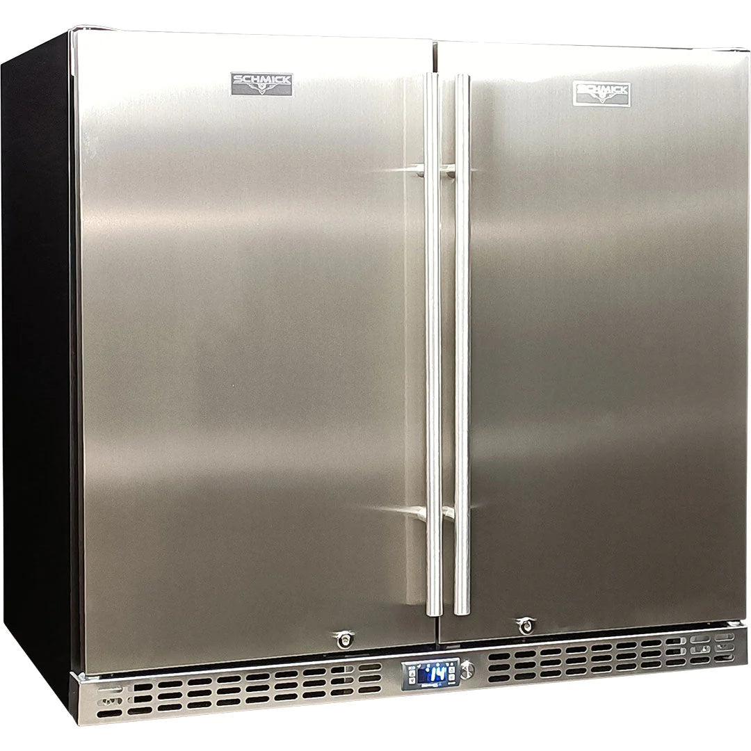 Schmick Twin Door Quiet Running Solid Stainless Door 257L Bar Fridge