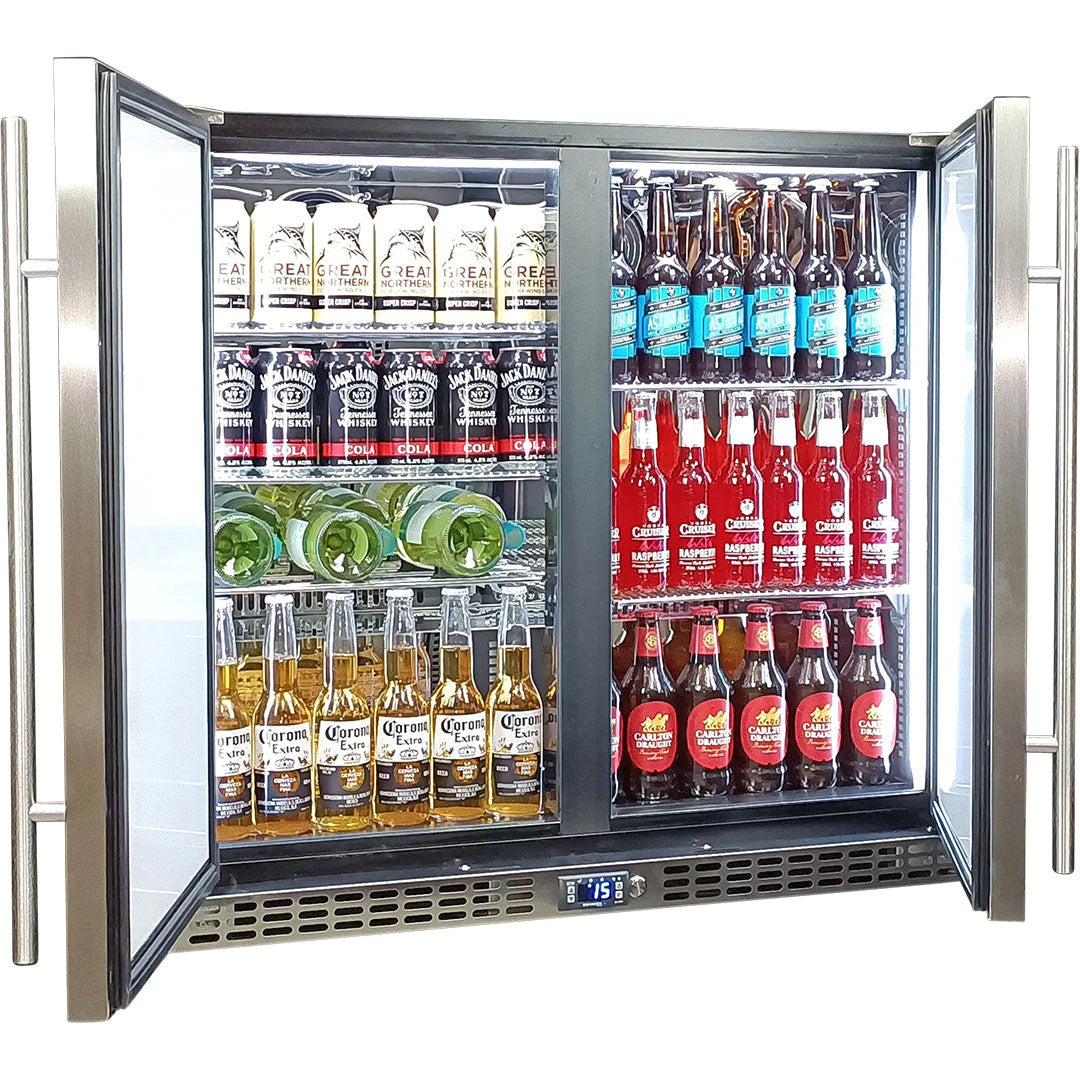 Schmick Twin Door Quiet Running Solid Stainless Door 257L Bar Fridge