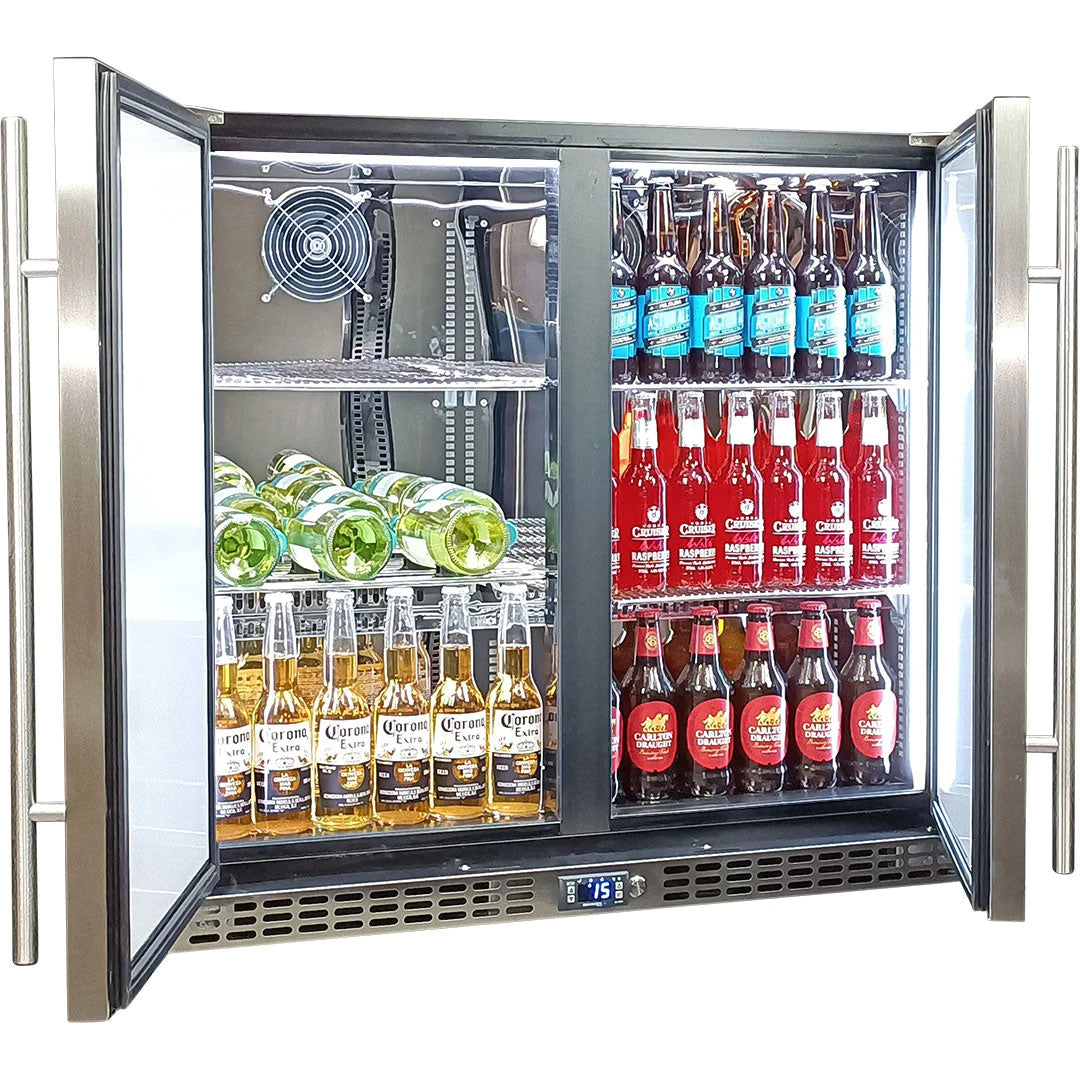 Schmick Twin Door Quiet Running Solid Stainless Door 257L Bar Fridge