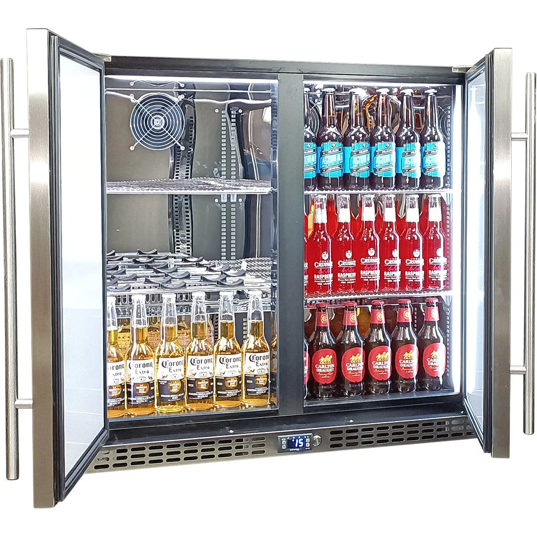 Schmick Twin Door Quiet Running Solid Stainless Door 257L Bar Fridge