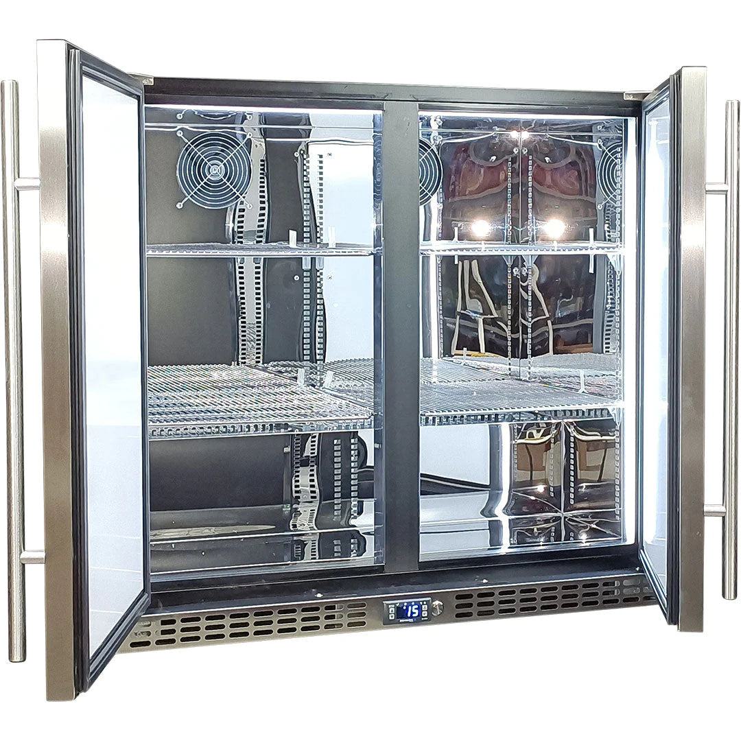 Schmick Twin Door Quiet Running Solid Stainless Door 257L Bar Fridge