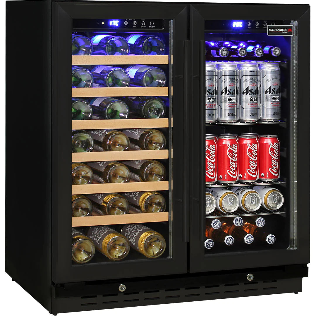 Under Bench Beer And Wine Dual Zone 165L Bar Fridge