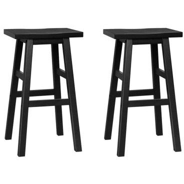 Artiss Set of 2 Beech Wood Bar Stools - Black
