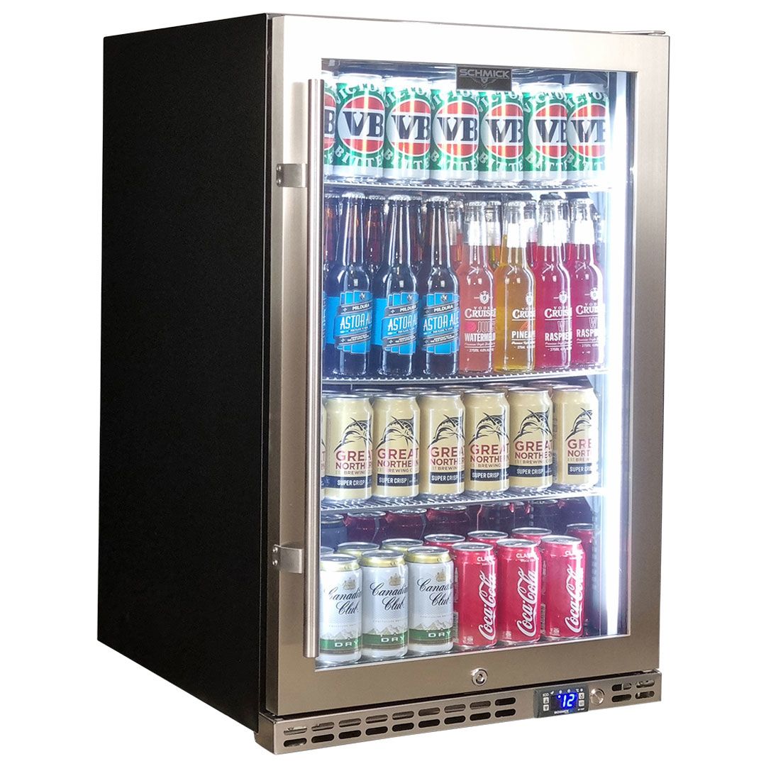 Schmick Stainless Steel Heated Glass Door Bar Fridge