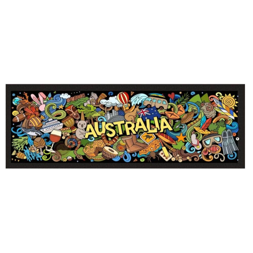 Australia Cartoon Bar Runner