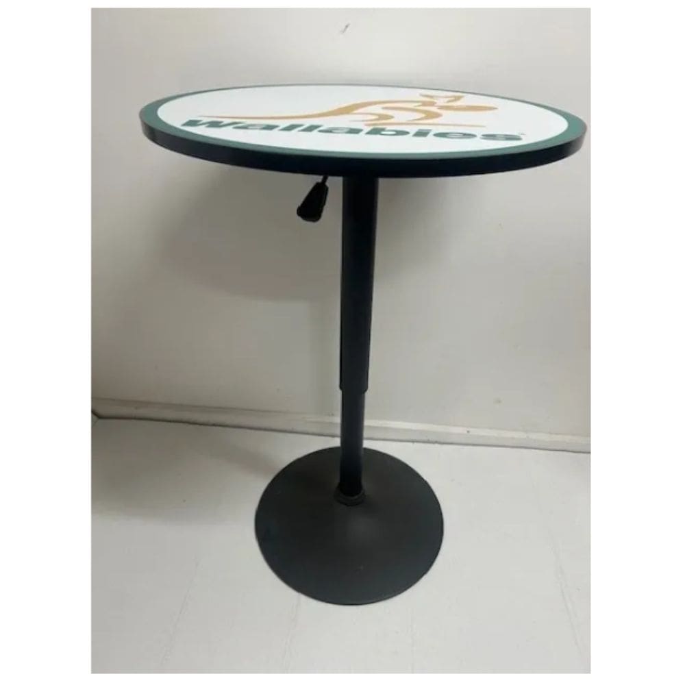 Australian Wallabies Black Adjustable Height Bar Table