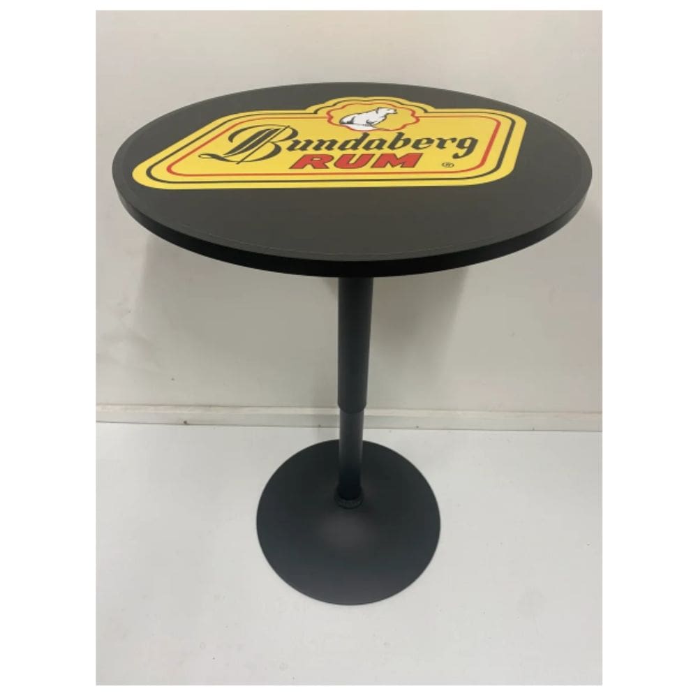 Bundaberg Rum Black Adjustable Height Bar Table