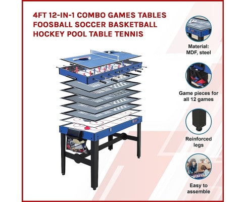 12 in 1 Combo Games 4ft Foosball Table