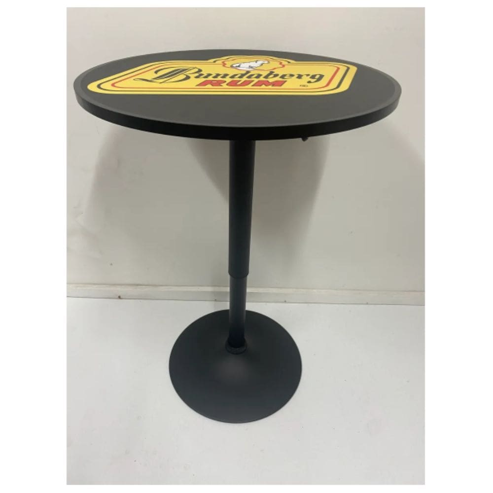 Bundaberg Rum Black Adjustable Height Bar Table
