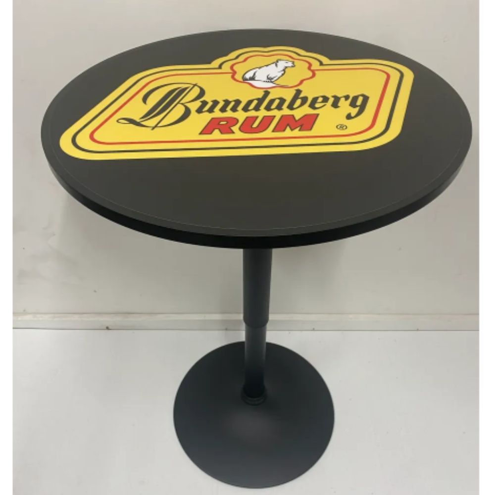 Bundaberg Rum Black Adjustable Height Bar Table