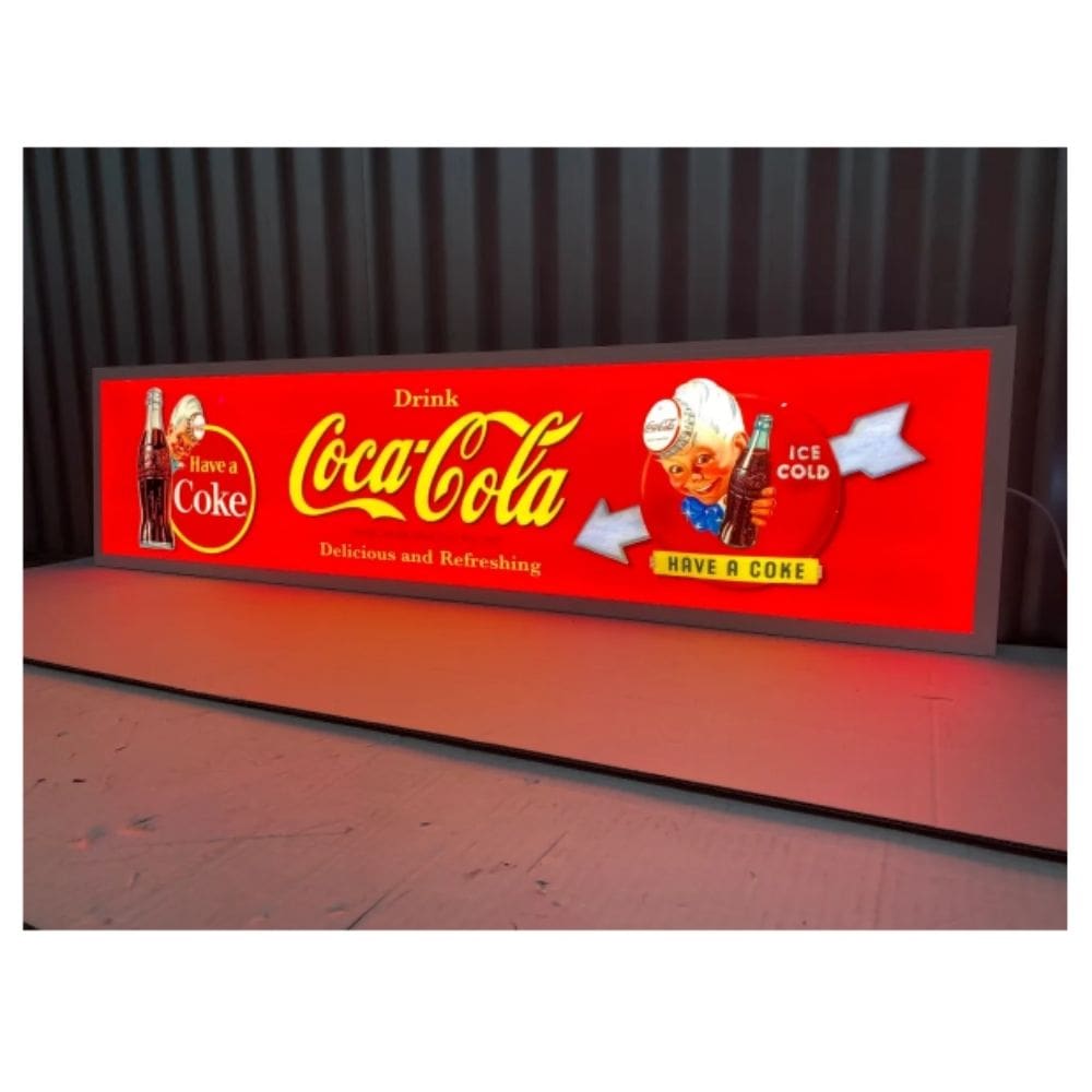 Coca Cola Coke Boy Large LED Flat Panel Light Sign