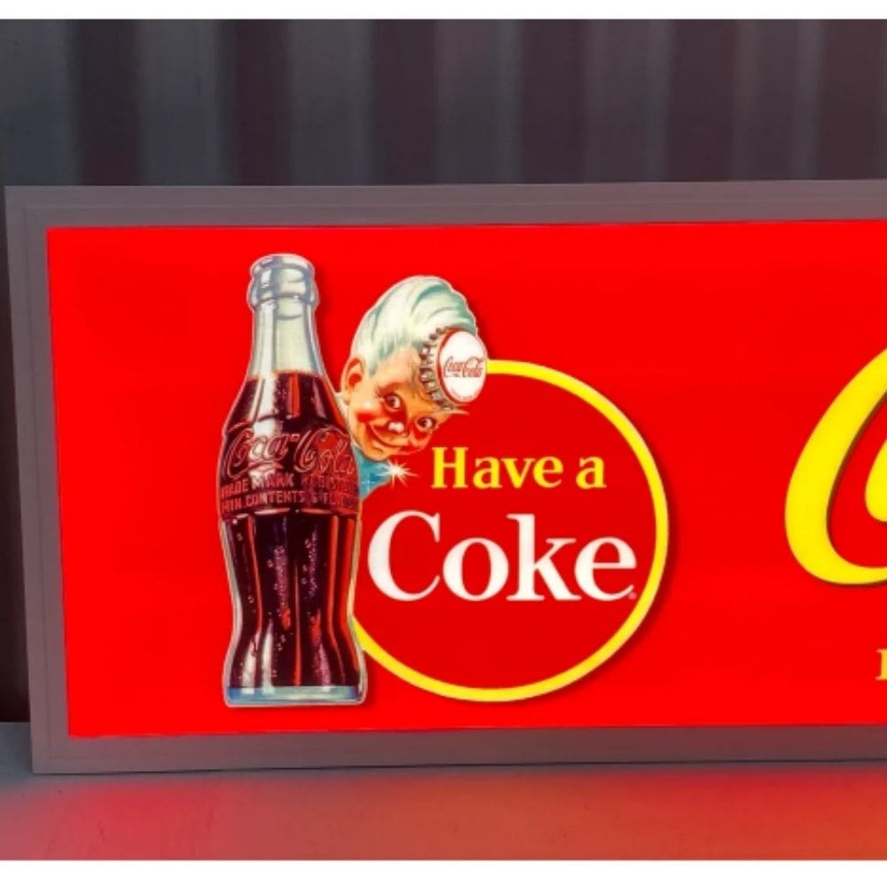 Coca Cola Coke Boy Large LED Flat Panel Light Sign