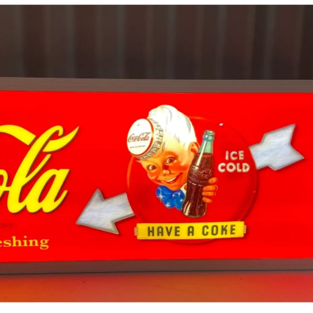 Coca Cola Coke Boy Large LED Flat Panel Light Sign