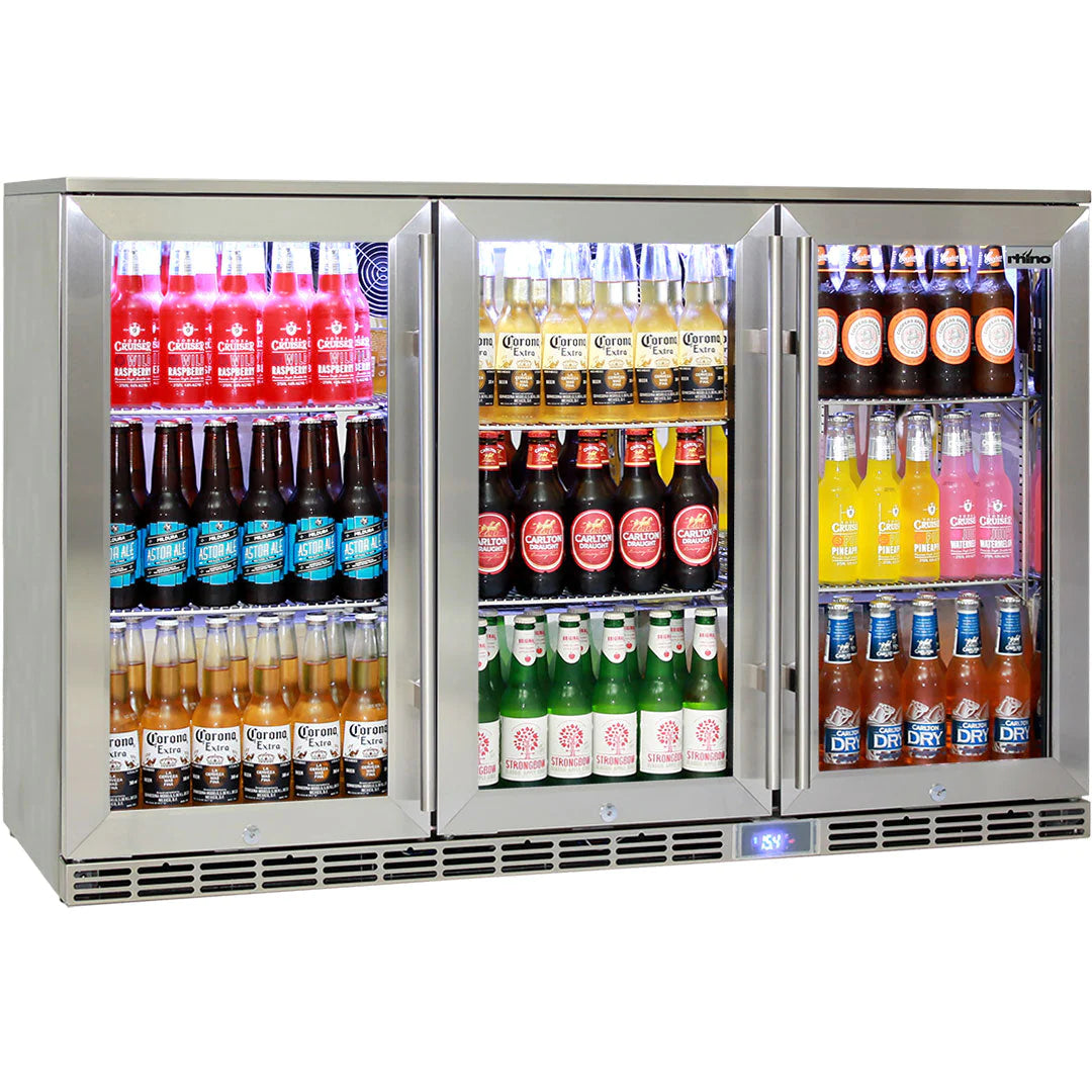 Rhino Glass 3 Door Alfresco 330L All Stainless Bar Fridge