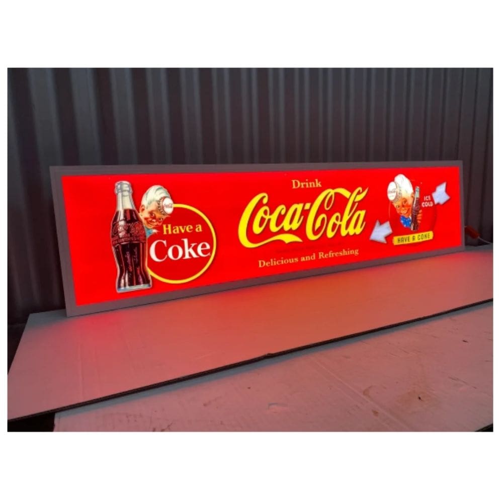 Coca Cola Coke Boy Large LED Flat Panel Light Sign