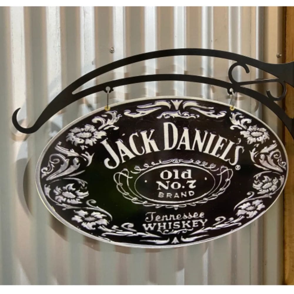 Jack Daniels Oval Metal Sign & Hanger