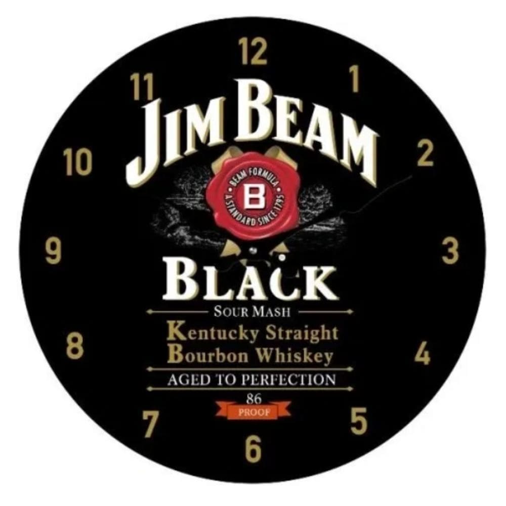 Jim Beam Black Glass Face Clock