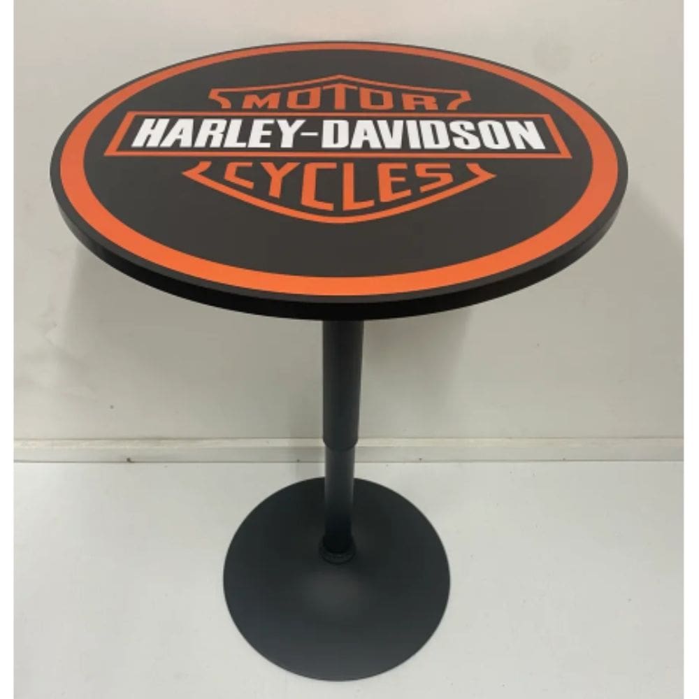 Harley Shield Black Adjustable Height Bar Table
