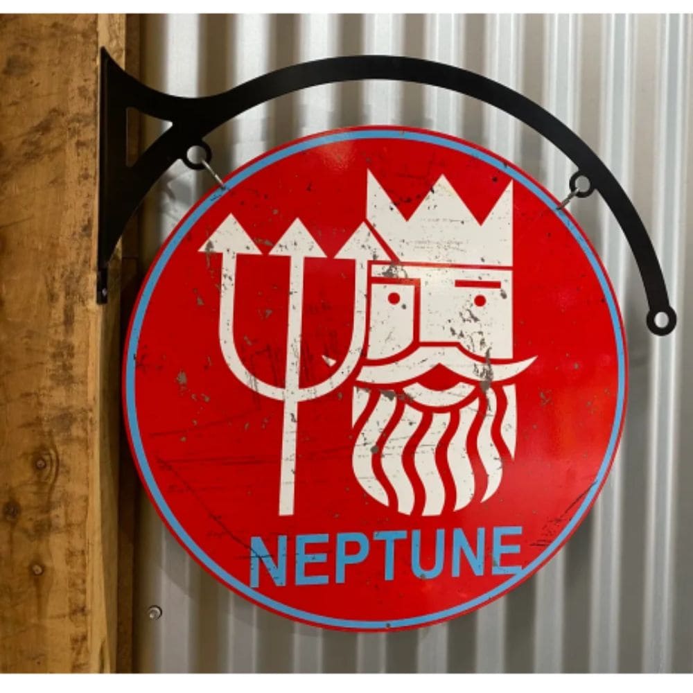 Neptune Motor Spirit Double Sided Round Sign & Hanger