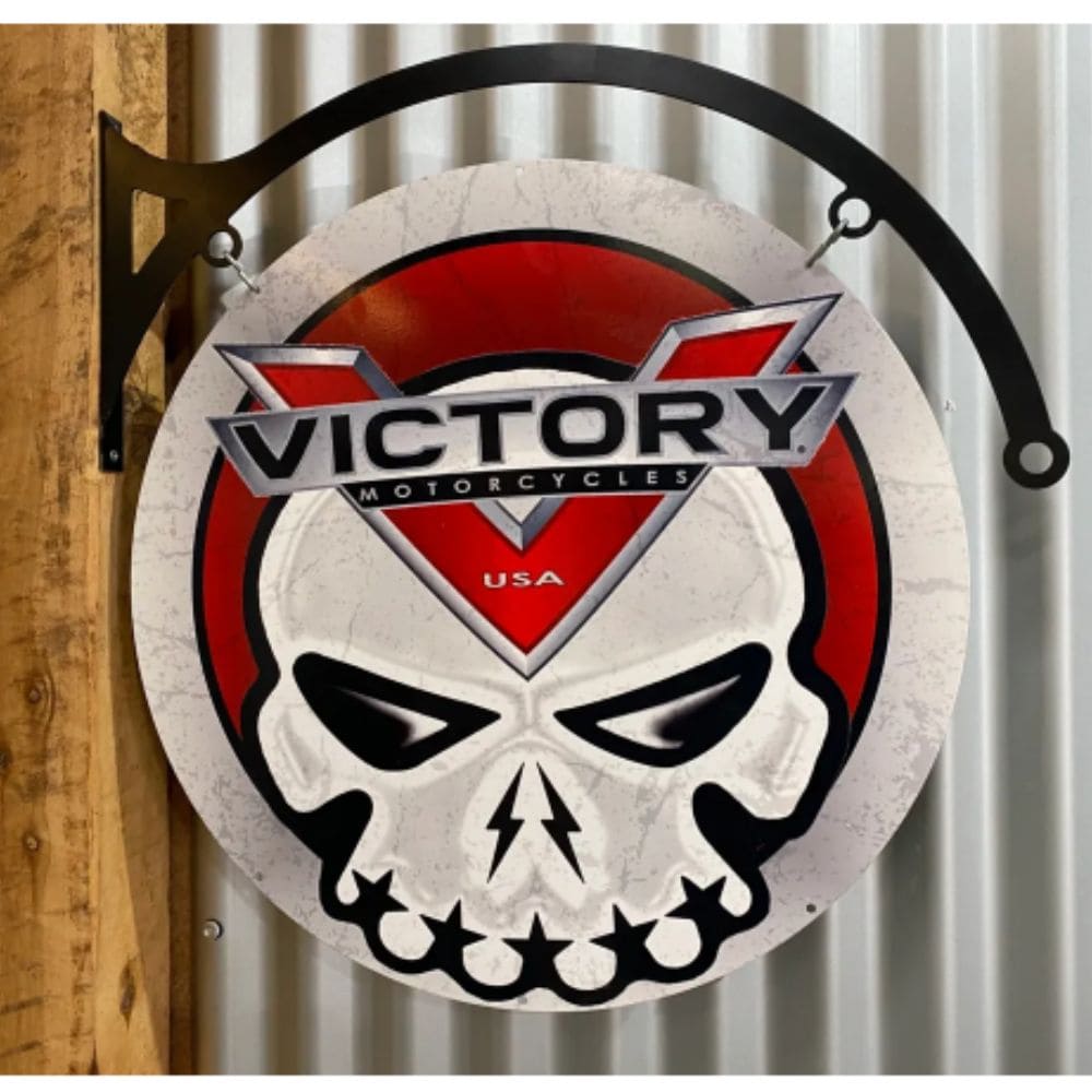 Victory Motorcycles Willy G Double Sided Round Sign & Hanger