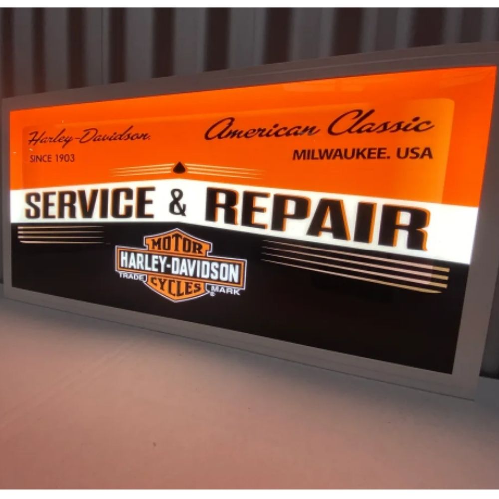 Haley Led Sign Harley Davidson LED Flat Panel Light Sign — The Modern Cave Australia