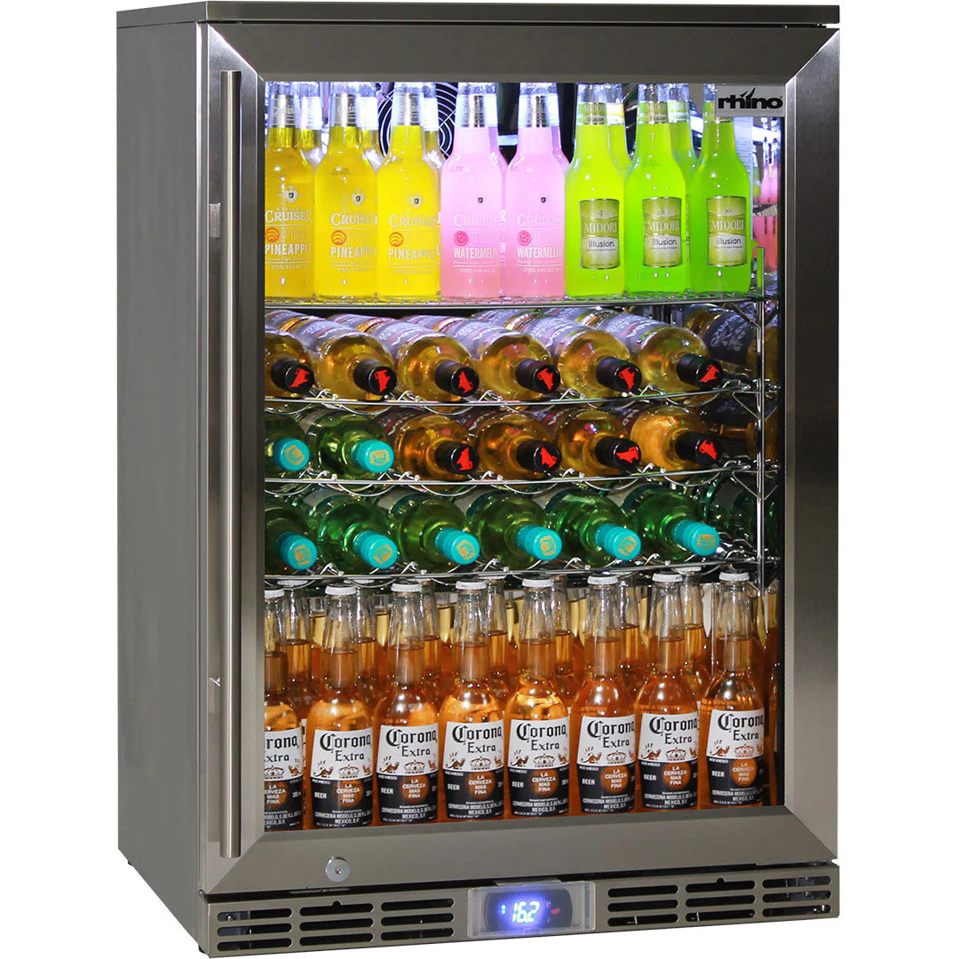 Rhino Alfresco 129L Glass Door Bar Fridge