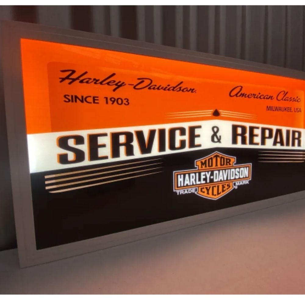 Haley Led Sign Harley Davidson LED Flat Panel Light Sign — The Modern Cave Australia