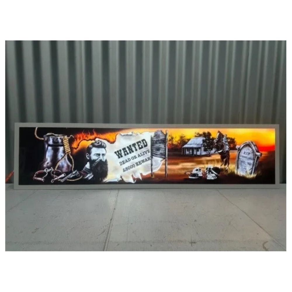Ned Kelly Large LED Flat Hanging Sign