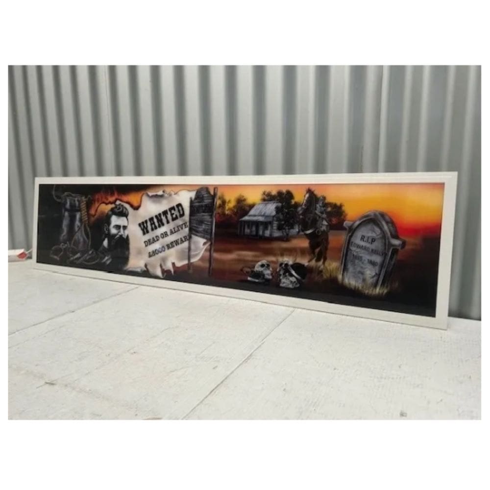 Ned Kelly Large LED Flat Hanging Sign