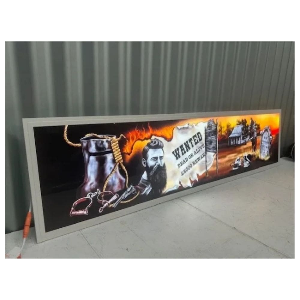 Ned Kelly Large LED Flat Hanging Sign
