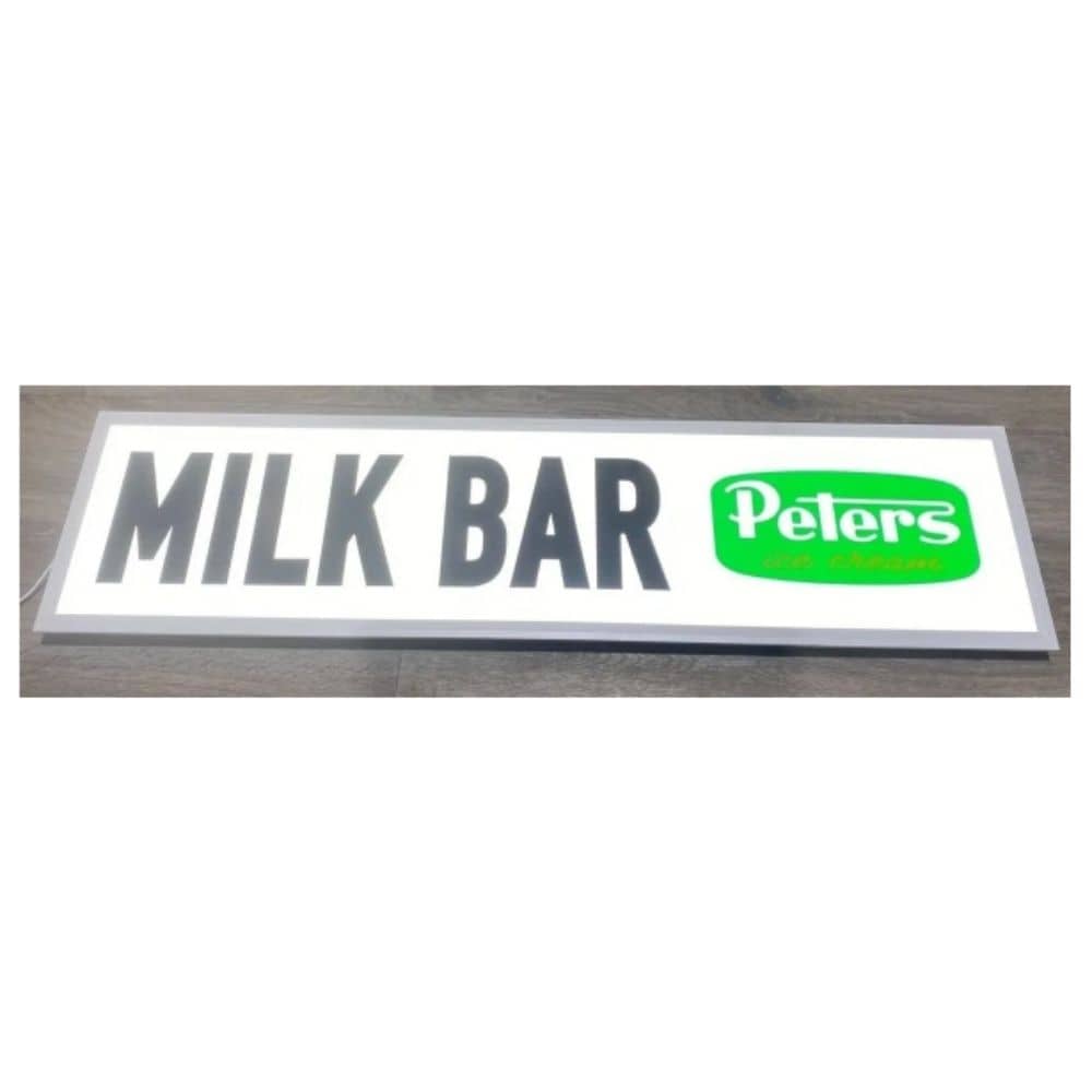 Peters Ice Cream Milk Bar Flat Panel LED Light Up Sign