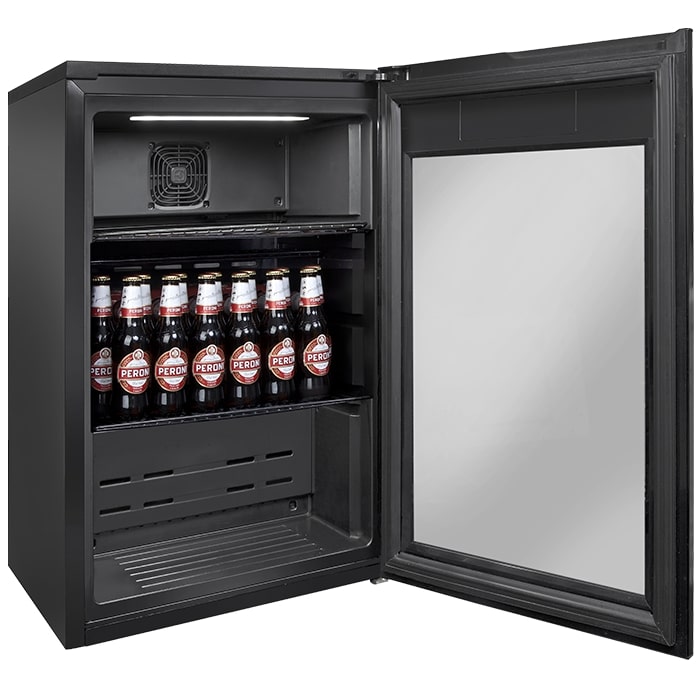 Artusi Single Glass Door Black Bar Fridge