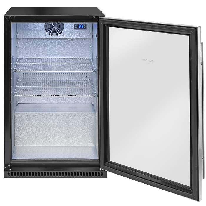 Artusi Single Silver Door Black Bar Fridge