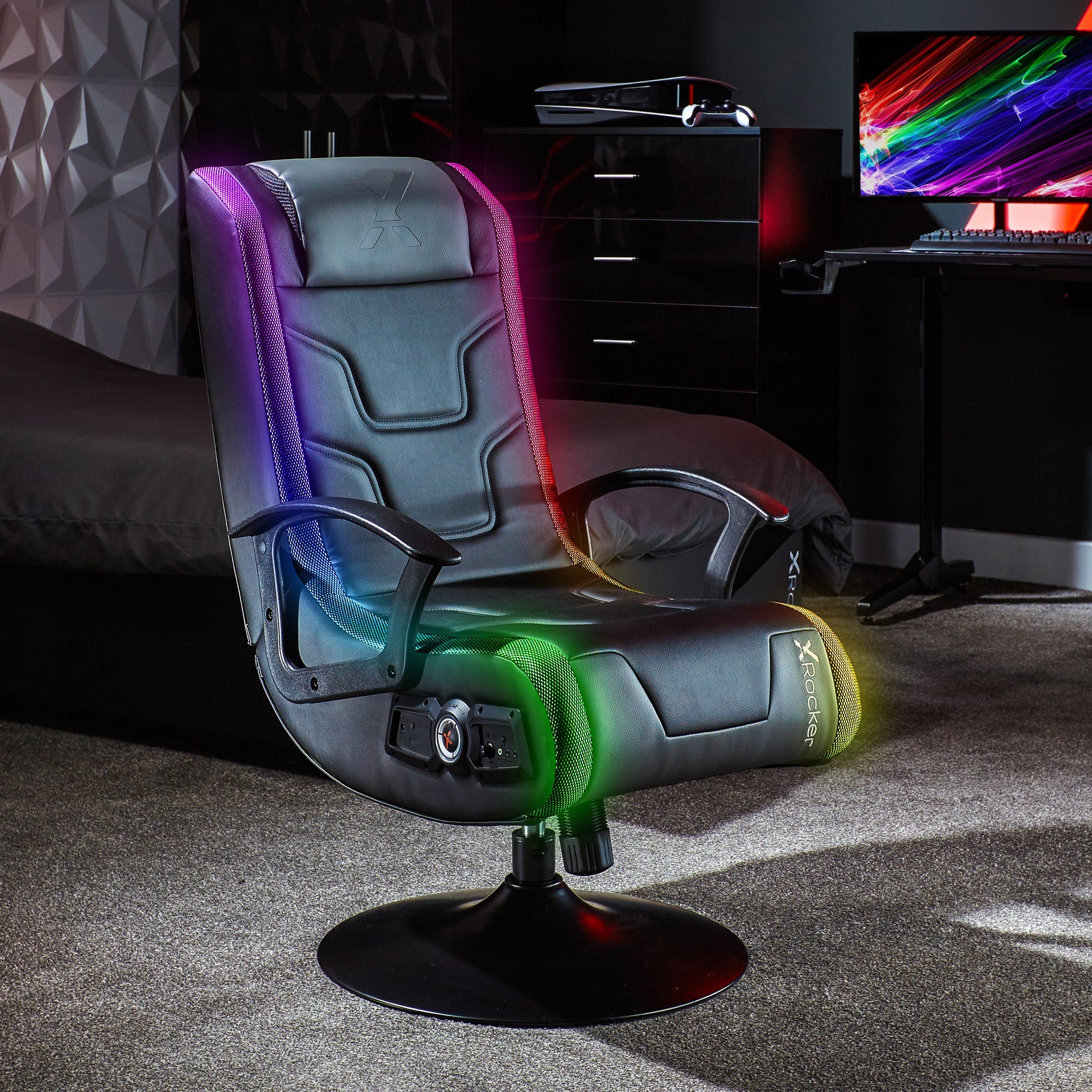X Rocker Led Chair X Rocker Veleno RGB 2.1 Audio Gaming Chair with Neo Motion LED — The ...