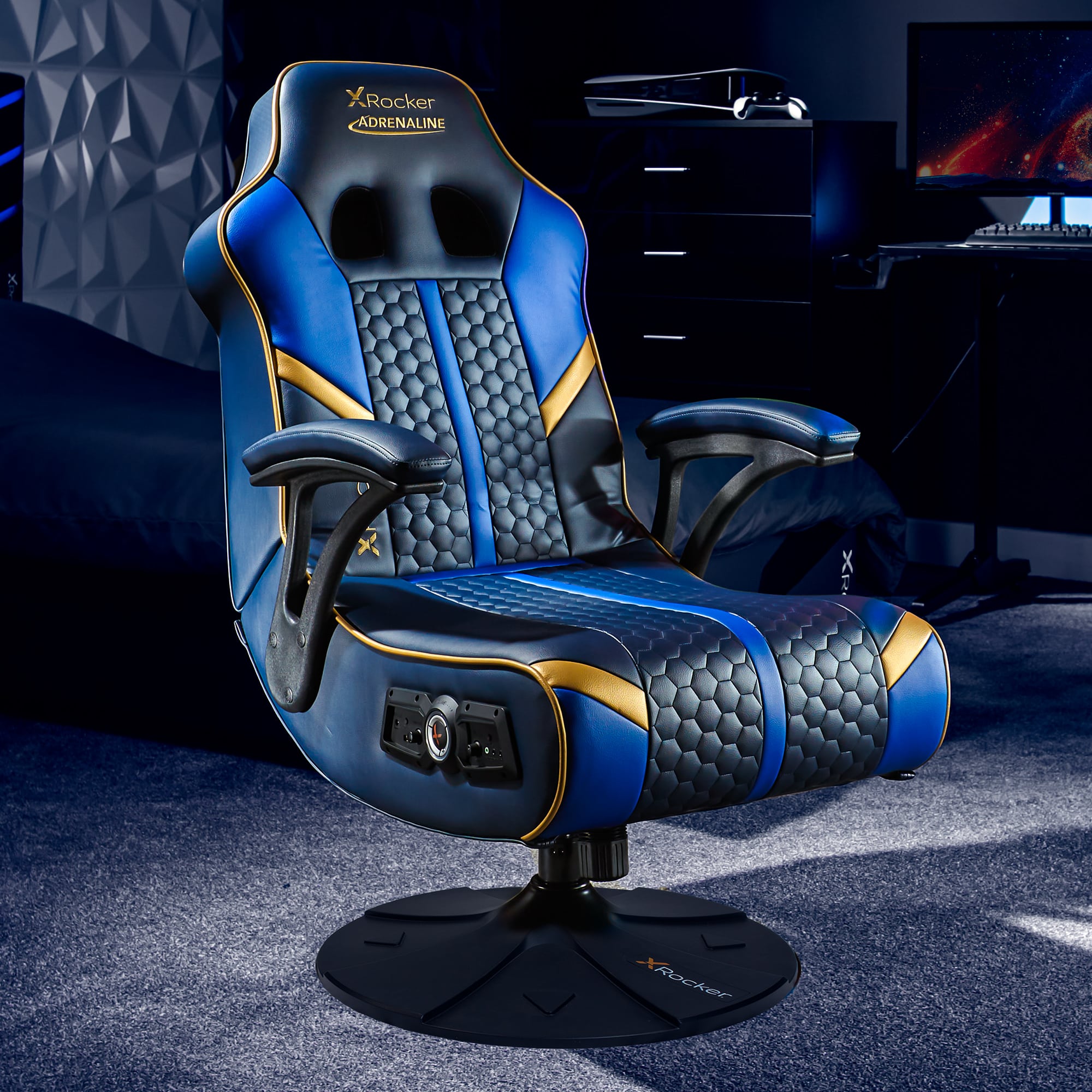X Rocker Game Controller Chair X Rocker Adrenaline 2.1 Bluetooth Audio Gaming Chair with Vibration ...
