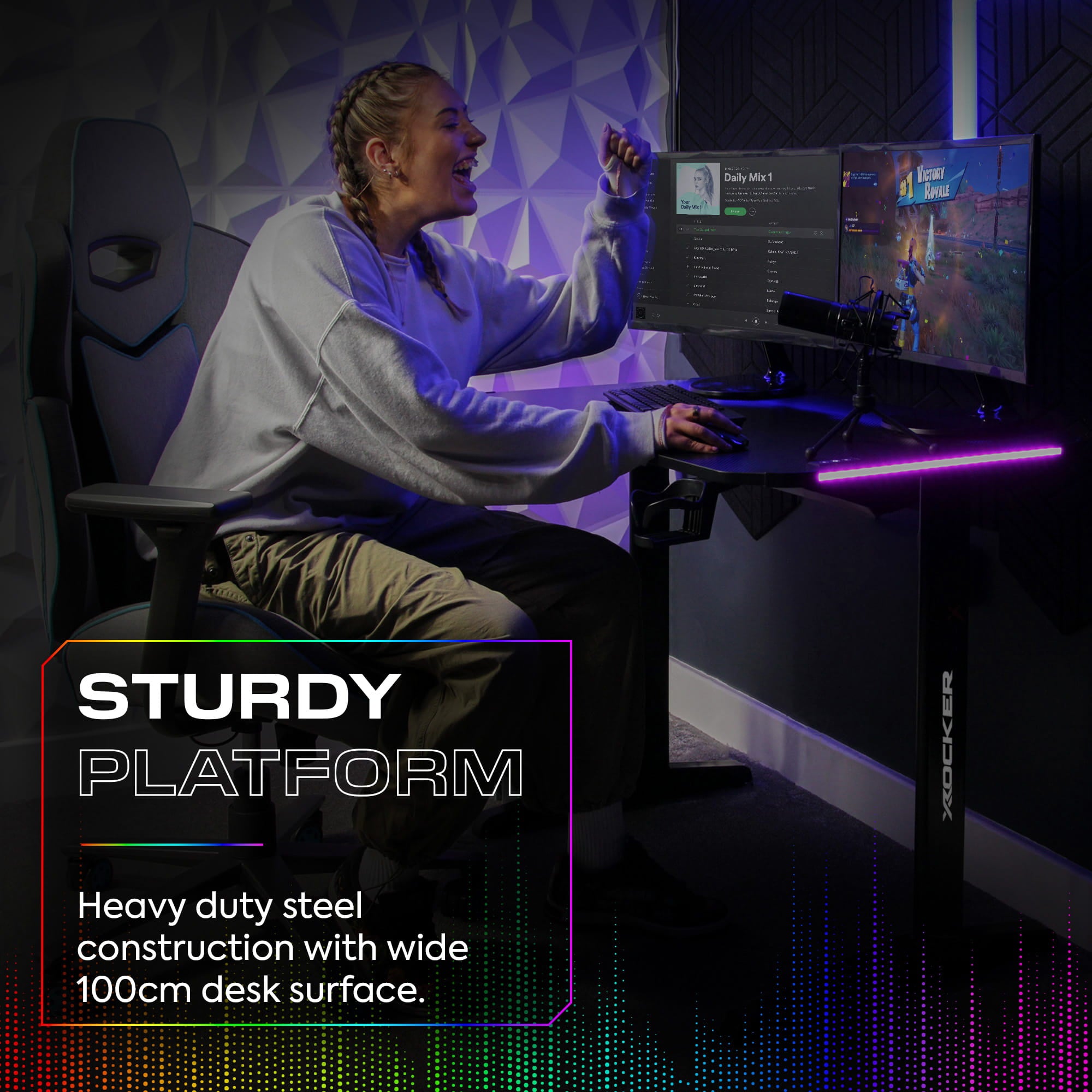 X Rocker Panther RGB Gaming Desk