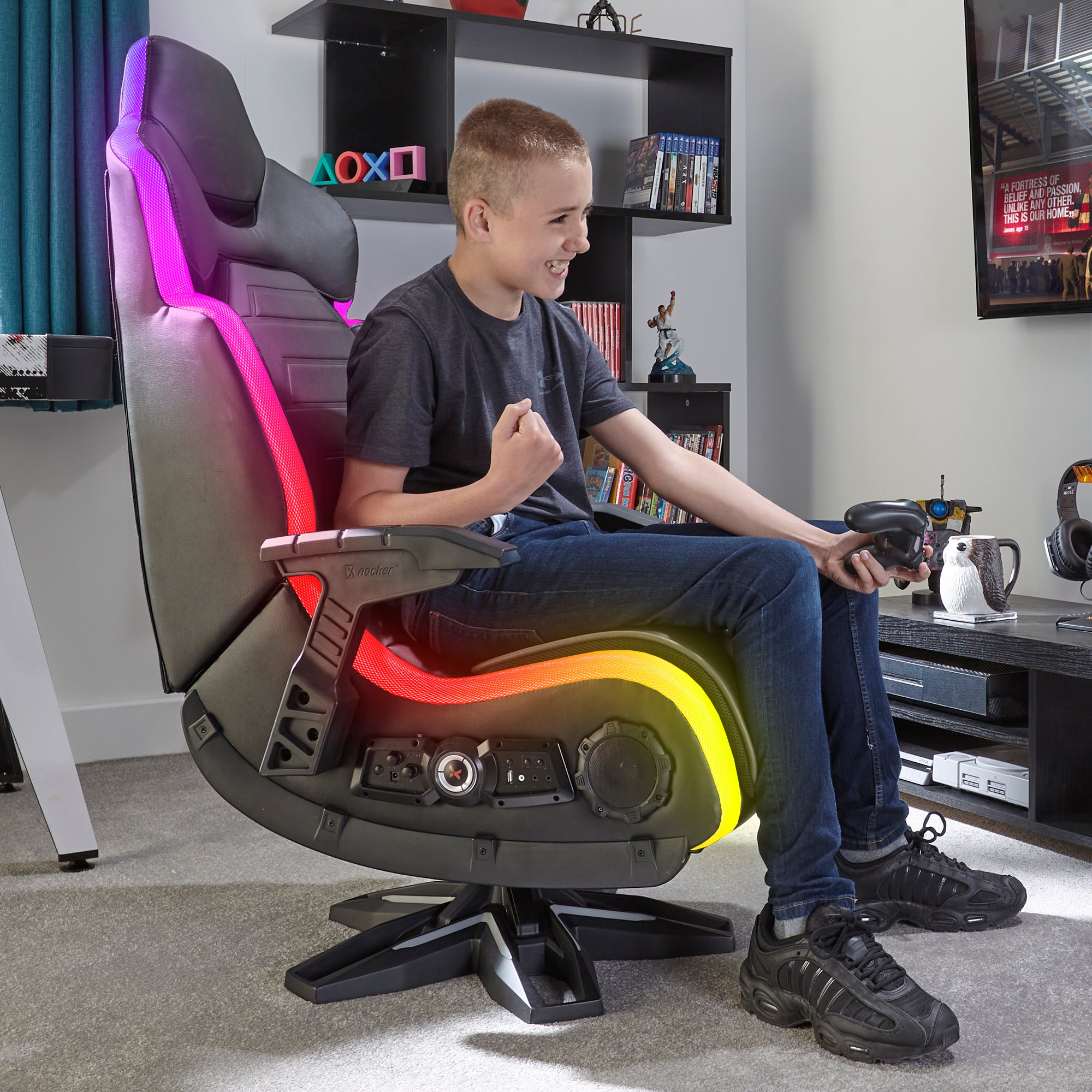 X Rocker GP Evo Elite 4.1  RGB Lighting Pedestal Gaming Chair