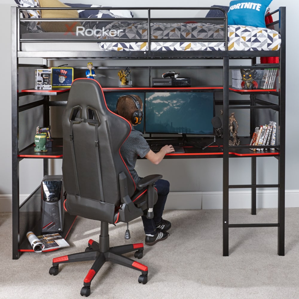 X Rocker Battlebunk Gaming High Sleeper Bed With Desk — The Modern