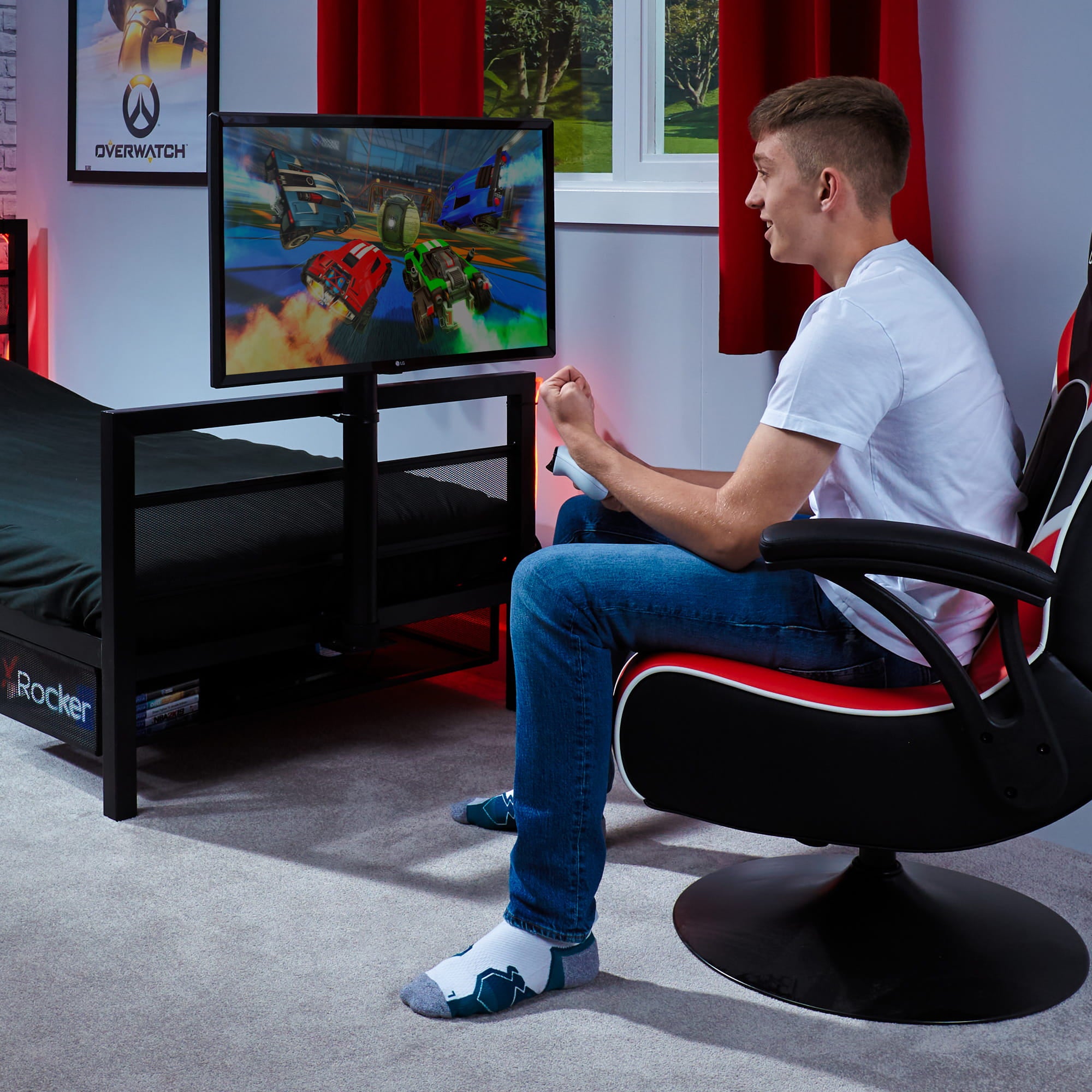 X Rocker Basecamp Single TV Gaming Bed - Black