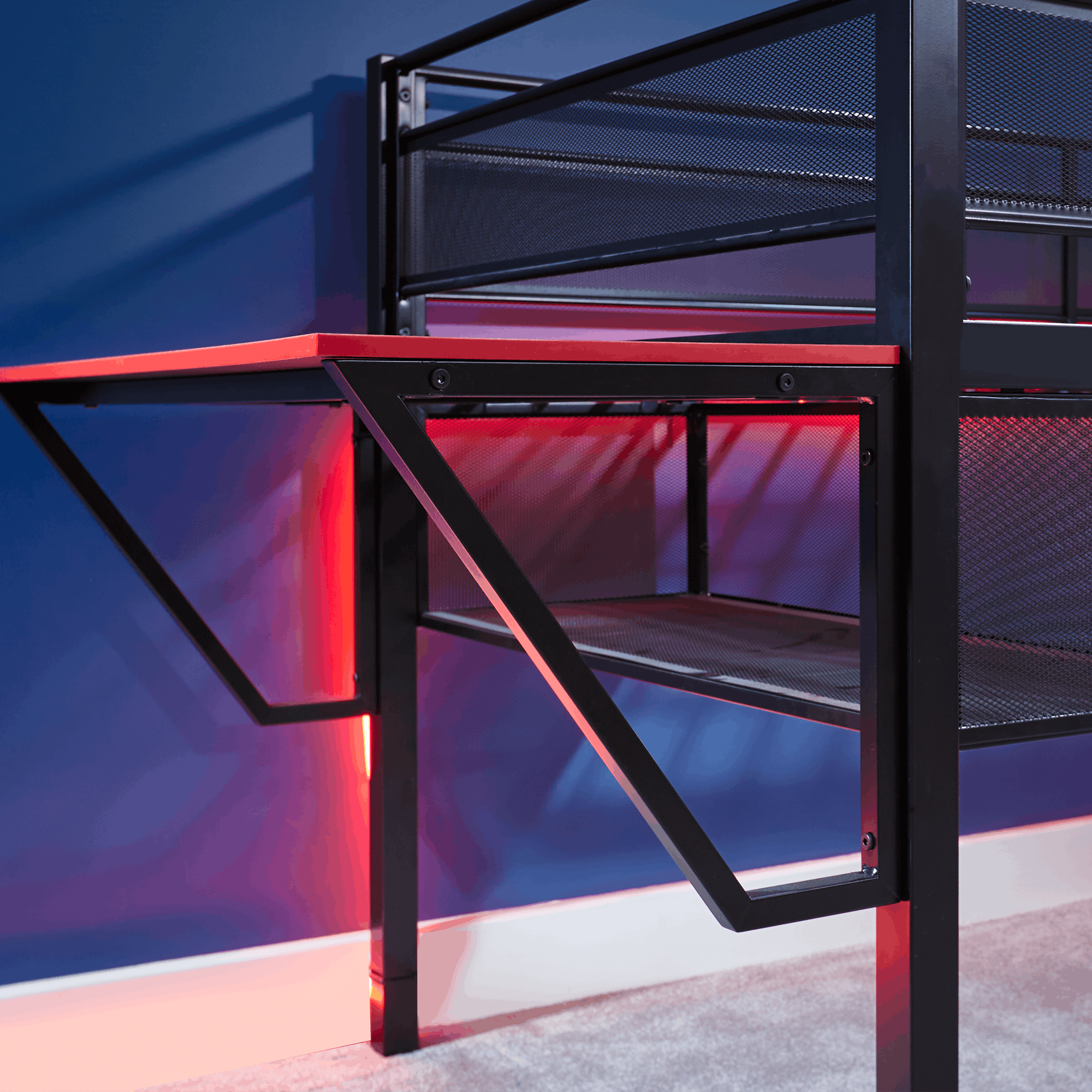 X Rocker Sanctum Gaming Mid-Sleeper Bed with Desk