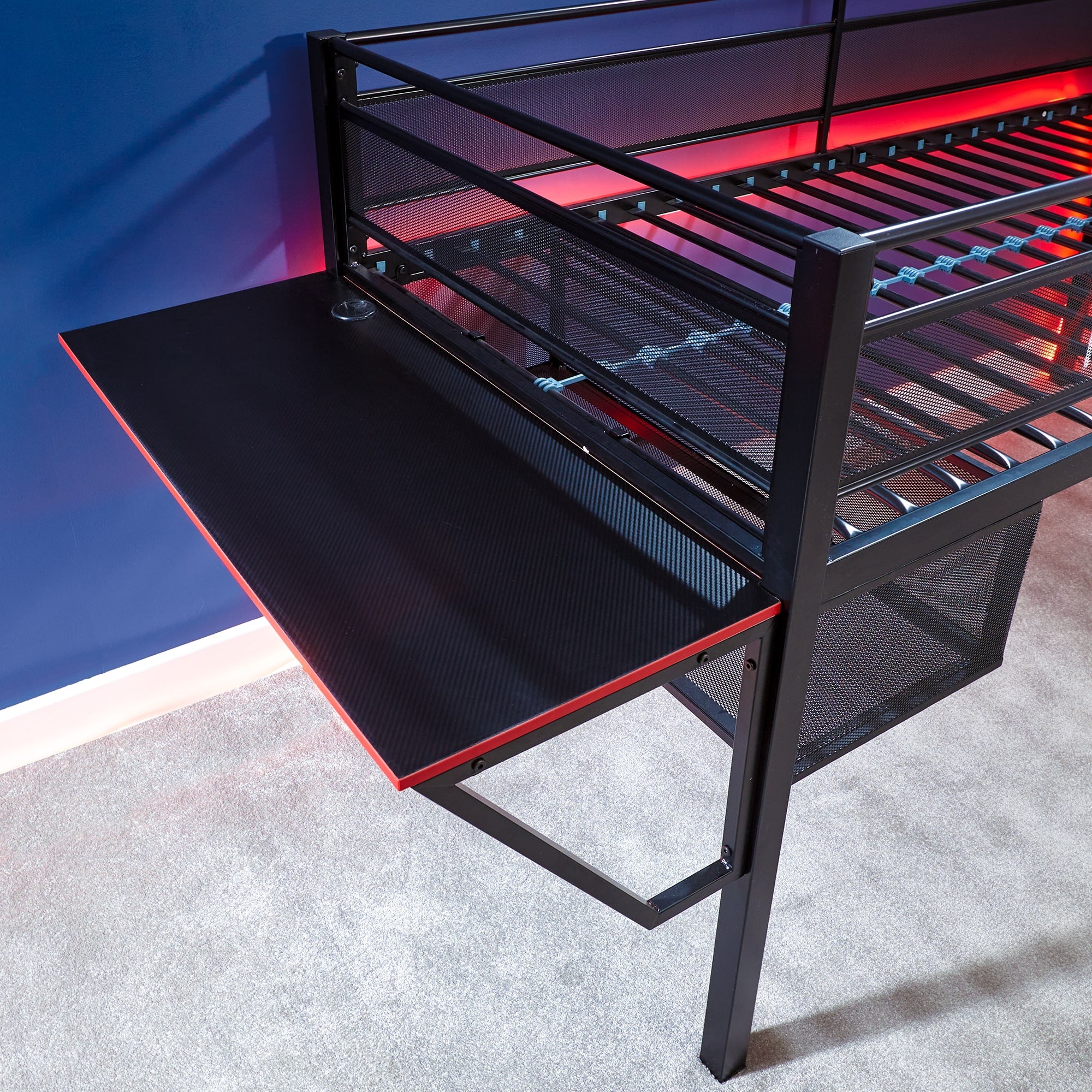 X Rocker Sanctum Gaming Mid Sleeper Bed With Desk