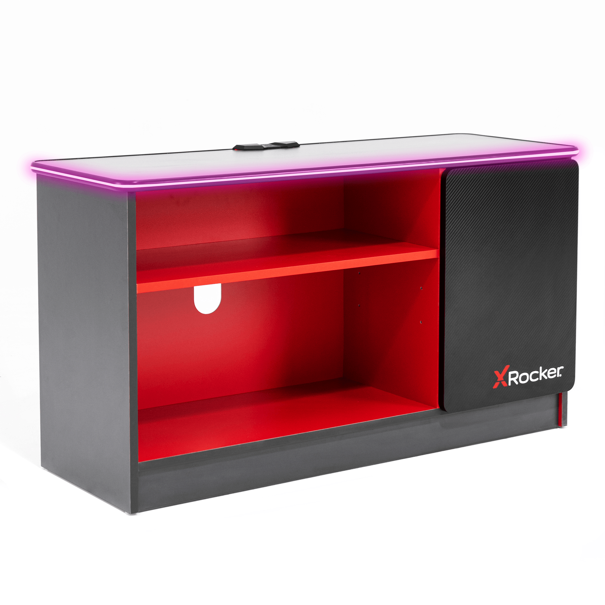 X Rocker Multimedia Unit X Rocker Carbon-Tek TV Media Unit with LED Lights — The Modern Cave ...