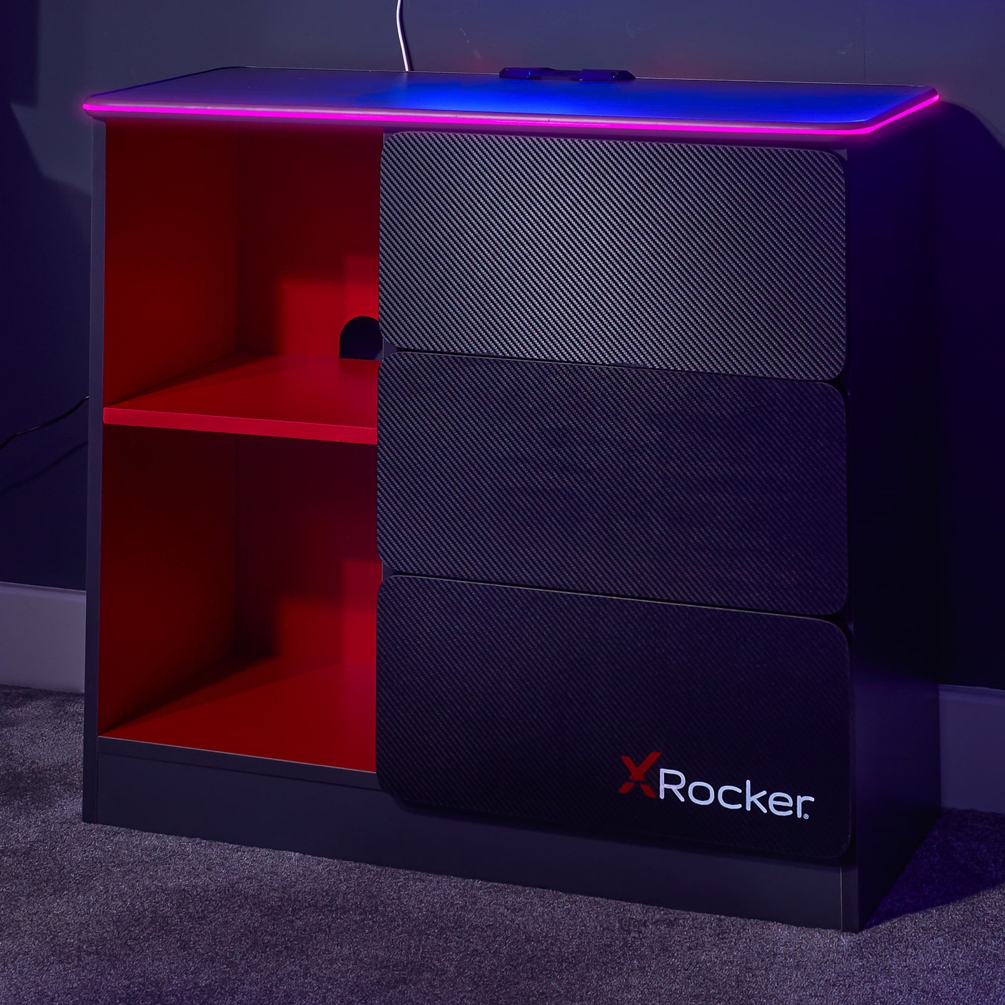 X Rocker Chest X Rocker Carbon-Tek Chest of 3 Drawers with LED Lights — The Modern ...